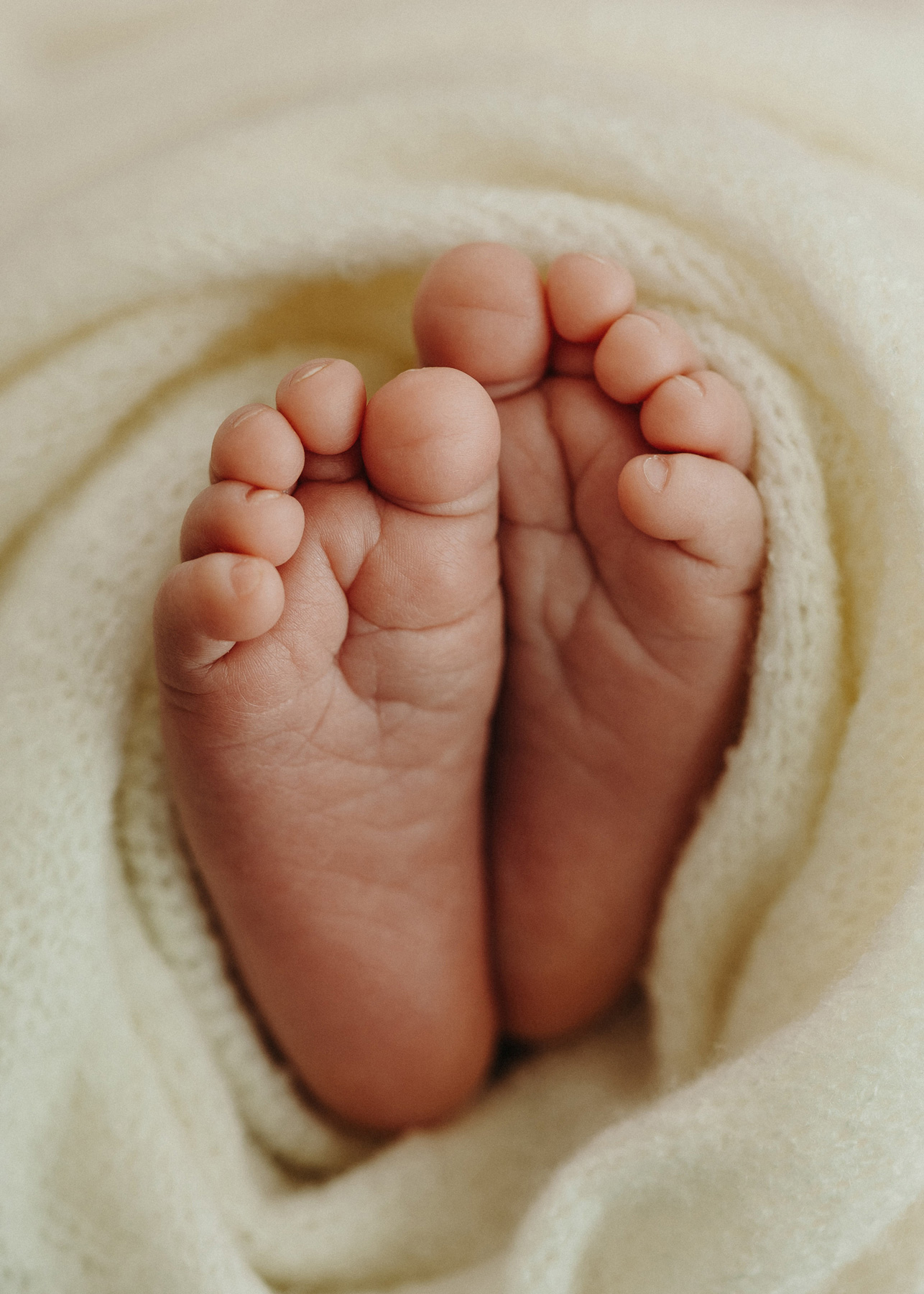 Bitterfeld Baby-Fotoshooting, Detailaufnahme Babyfüße im hellen Studio