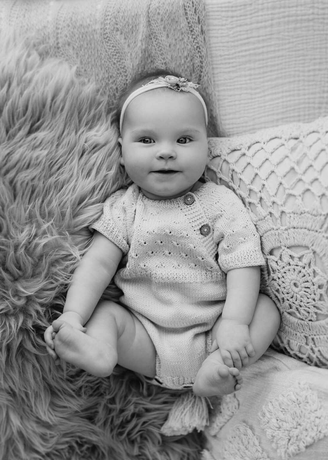 Schwarz-Weiß Babyfoto Leipzig, Fotostudio für Familienfotos