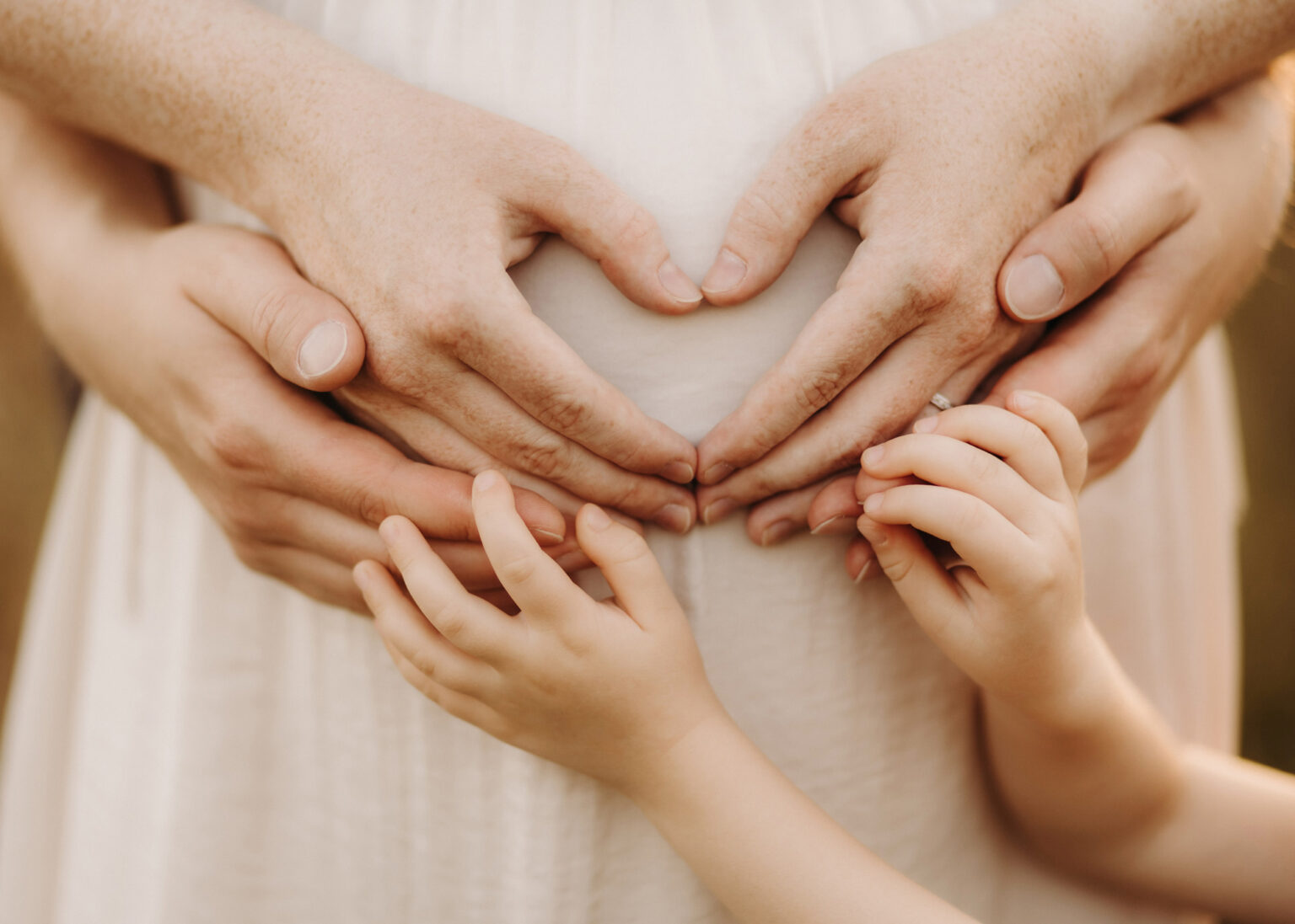 Schwangerschaftsfotos mit Kindern im Abendlicht – Babybauch Fotoshooting Wittenberg