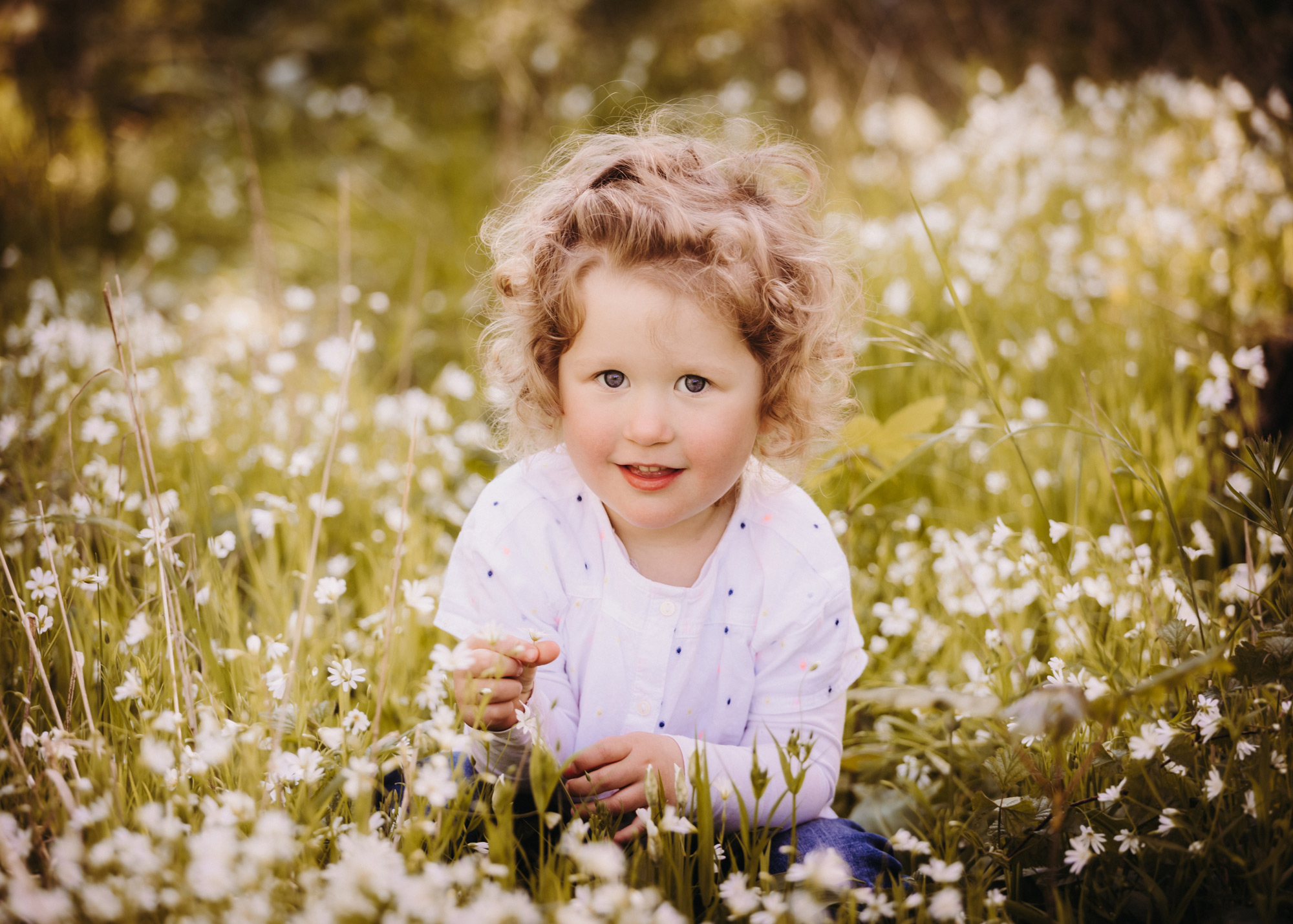 Mädchen in Blumenwiese – Familien-Fotoshooting Dessau